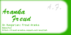 aranka freud business card
